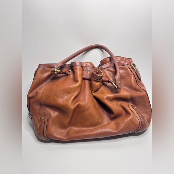 Cole Haan Paige F06 Cognac Brown Leather Boho Bag. So Soft! - Picture 2 of 6